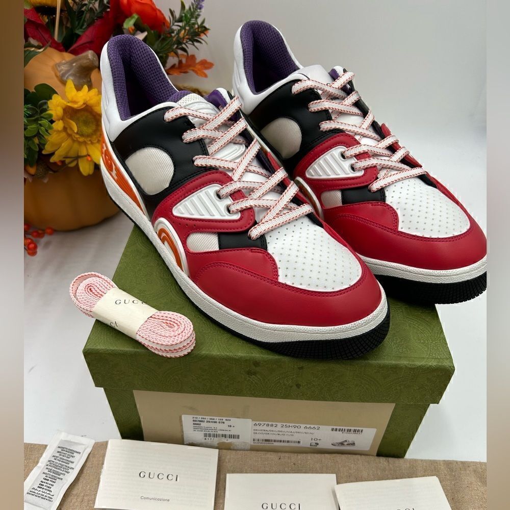Men’s Gucci basket sneakers size 10.5 made in Italy.